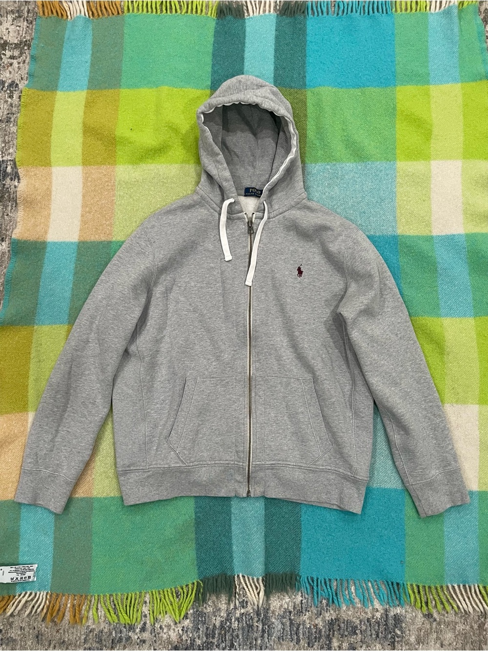 Polo Ralph Lauren Full Zip Light Grey Sweatshirt Hoodie
